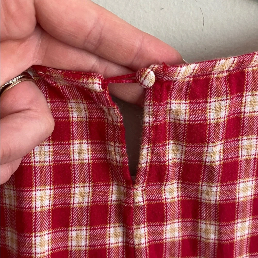 Hayden Girl’s Red and White Plaid Long Sleeve Mini Dress Size 13/14
